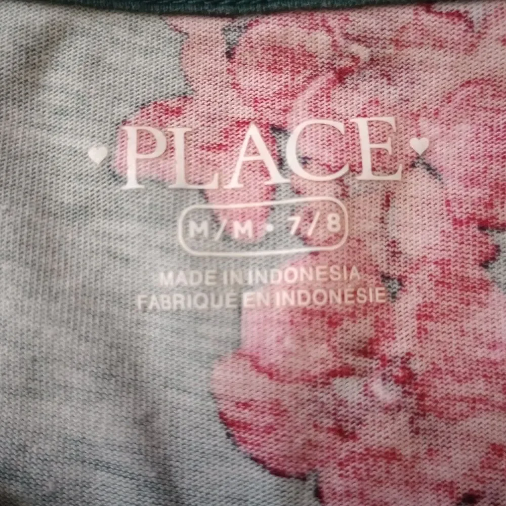 Childrens Place Long Sleeve Green Floral Dress sz M 7/8 Girls Pink RoseValentine